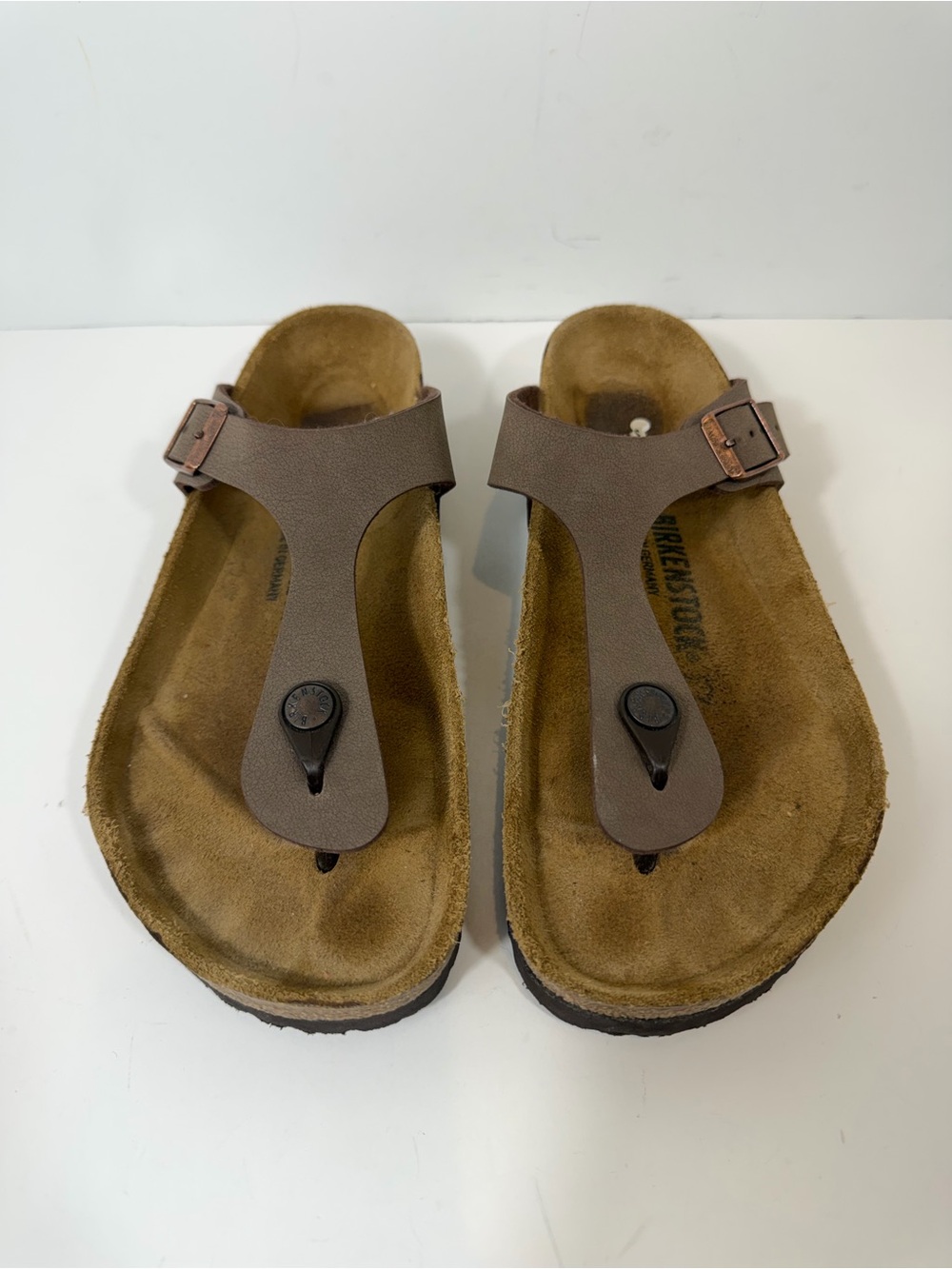 BIRKENSTOCK Gizeh Birko-Flor Thong Sandals Mocha Brown Sz EU 39 / US 8